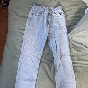 Agolde Size 27 Light Wash Straight Leg Jean worn ONE TIME